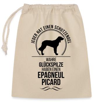 EPAGNEUL PICARD Schutzengel Hunde Spruch Wilsigns - Verschließbarer Geschenkbeutel aus Baumwolle (25x30cm) - Natur - Vorne