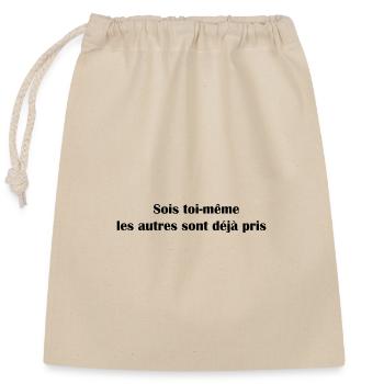 Sois Toi - Sac cadeau en coton avec cordon (25 x 30 cm) - nature - Devant