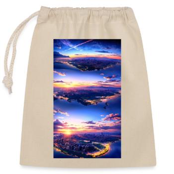 Landscape with 4 Areas, Generative AI - Closable cotton gift bag (25x30cm) - nature - Front