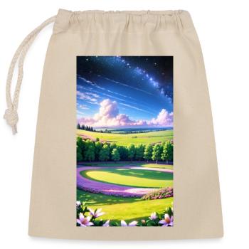 Landscape with 4 Areas, Generative AI - Closable cotton gift bag (25x30cm) - nature - Front