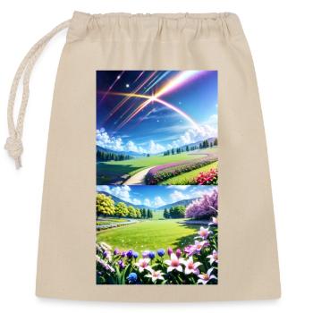 Landscape with 4 Areas, Generative AI - Closable cotton gift bag (25x30cm) - nature - Front