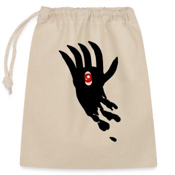 Main froide avec les yeux - Sac cadeau en coton avec cordon (25 x 30 cm) - nature - Devant