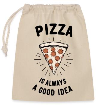 Pizza is Always a Good Idea - Closable cotton gift bag (25x30cm) - nature - Front