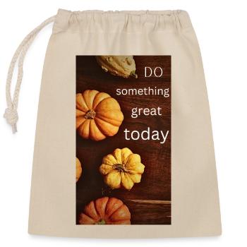 Orange Braun Minimalistisch Herbst - Verschließbarer Geschenkbeutel aus Baumwolle (25x30cm) - Natur - Vorne