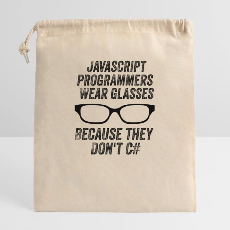 Programmeurs Javascript amusants Sac cadeau en coton avec cordon (25 x 30 cm)