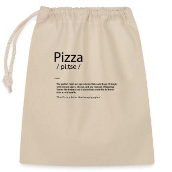 Définition de la pizza - Sac cadeau en coton avec cordon (25 x 30 cm) - nature - Devant