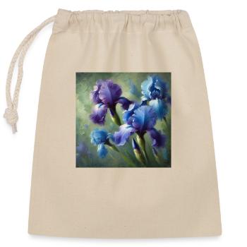 Ästhetische Iris Blumen - Verschließbarer Geschenkbeutel aus Baumwolle (25x30cm) - Natur - Vorne