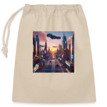Art - Closable cotton gift bag (25x30cm) - nature - Front
