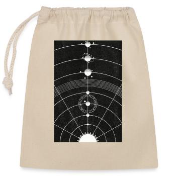 Sonnensystem Zeichnung Vintage - Verschließbarer Geschenkbeutel aus Baumwolle (25x30cm) - Natur - Vorne