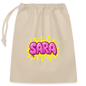Graffiti SARA Name Gift Ideal Printable - Closable cotton gift bag (25x30cm) - nature - Front