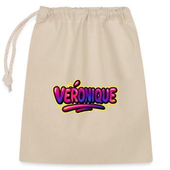Graffiti Prénom Véronique imprimable sur tout ! - Sac cadeau en coton avec cordon (25 x 30 cm) - nature - Devant