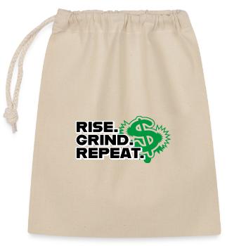 Rise Grind Repeat - Motivation - Verschließbarer Geschenkbeutel aus Baumwolle (25x30cm) - Natur - Vorne