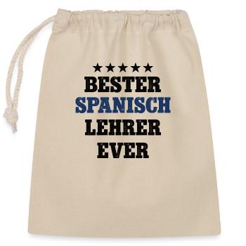 Bester Spanisch Lehrer Schule Spanish Teacher - Verschließbarer Geschenkbeutel aus Baumwolle (25x30cm) - Natur - Vorne