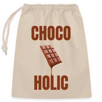 ChocoHolic Schokoladen-Liebe - Verschließbarer Geschenkbeutel aus Baumwolle (25x30cm) - Natur - Vorne