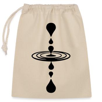 Mirror drop of water - Closable cotton gift bag (25x30cm) - nature - Front