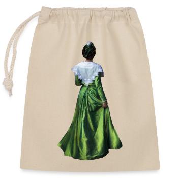 arlesienne verte - Sac cadeau en coton avec cordon (25 x 30 cm) - nature - Devant