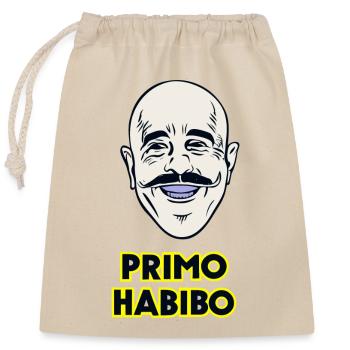 Lustiges Geschenk - Primo Habibo - Verschließbarer Geschenkbeutel aus Baumwolle (25x30cm) - Natur - Vorne