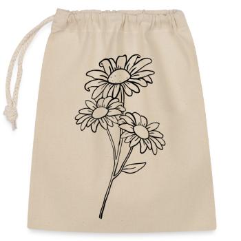 Gänseblümchen / Daisy - Verschließbarer Geschenkbeutel aus Baumwolle (25x30cm) - Natur - Vorne