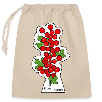 Groseilles rouges - Sac cadeau en coton avec cordon (25 x 30 cm) - nature - Devant