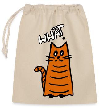 What? Cat question - Closable cotton gift bag (25x30cm) - nature - Front
