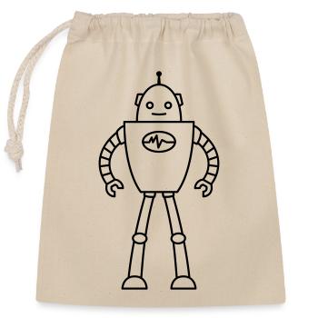 Robots du futur – Chemise de nerd de science-fiction IA - Sac cadeau en coton avec cordon (25 x 30 cm) - nature - Devant