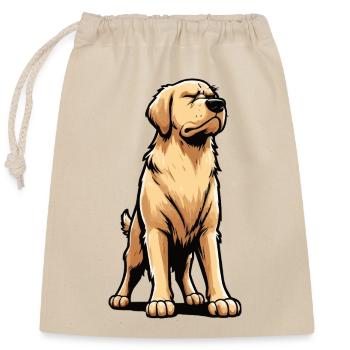 Golden Retriever Goldie Goldiebesitzer Goldies - Verschließbarer Geschenkbeutel aus Baumwolle (25x30cm) - Natur - Vorne