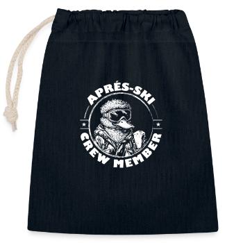 Duck Après Ski Team Saying - Closable cotton gift bag (25x30cm) - navy - Front