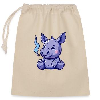 Rhino Smoker Smoke Joint - Closable cotton gift bag (25x30cm) - nature - Front