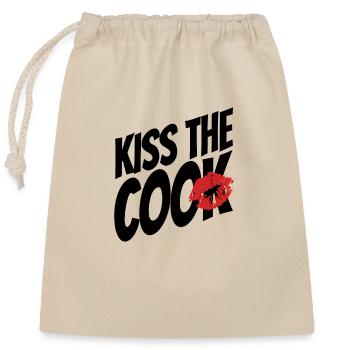 Kiss the cook - cock - pun - saying - Closable cotton gift bag (25x30cm) - nature - Front