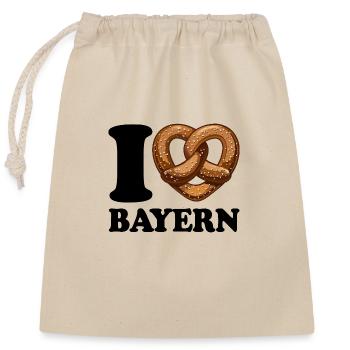 J’aime le Bavier et les bretzels - Coeur - Hobby - Sac cadeau en coton avec cordon (25 x 30 cm) - nature - Devant