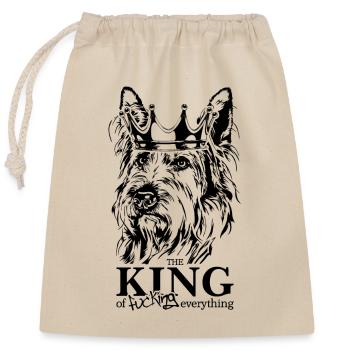 BERGER PICARD King Hundespruch Hunde Wilsigns - Verschließbarer Geschenkbeutel aus Baumwolle (25x30cm) - Natur - Vorne