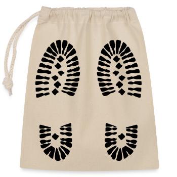 Empreintes de pas (V) - Sac cadeau en coton avec cordon (25 x 30 cm) - nature - Devant