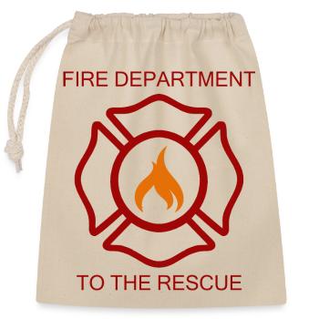fire department to the rescure - Feuewehr saves - Closable cotton gift bag (25x30cm) - nature - Front