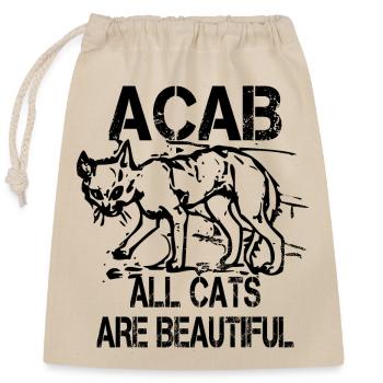 all cats are beautiful acab - Verschließbarer Geschenkbeutel aus Baumwolle (25x30cm) - Natur - Vorne