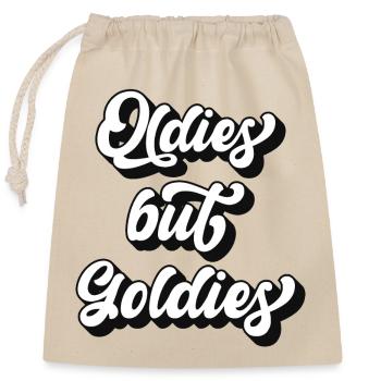 OLDIES BUT GOLDIES coole-shirts.ch - Verschließbarer Geschenkbeutel aus Baumwolle (25x30cm) - Natur - Vorne