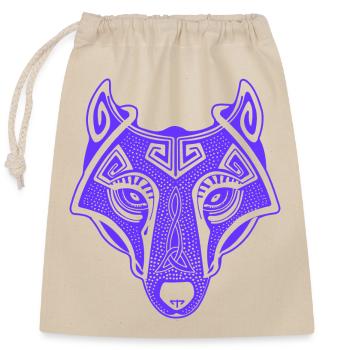 Viking Wolf lila transparent Fenrir mythologisch - Verschließbarer Geschenkbeutel aus Baumwolle (25x30cm) - Natur - Vorne