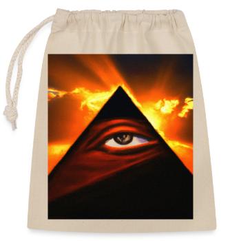 All Seeing Eye - Closable cotton gift bag (25x30cm) - nature - Front