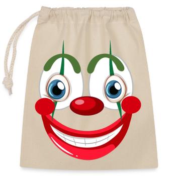 clown gesicht kostüm karneval - Verschließbarer Geschenkbeutel aus Baumwolle (25x30cm) - Natur - Vorne