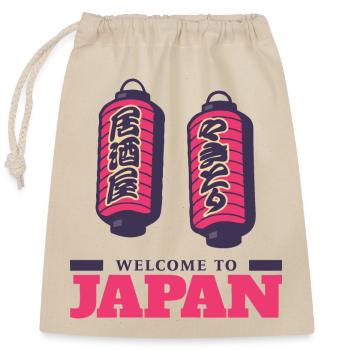 Willkommen in Japan - Verschließbarer Geschenkbeutel aus Baumwolle (25x30cm) - Natur - Vorne
