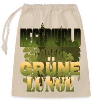 Regenwald unsere grüne Lunge Natur- Klimaschutz - Verschließbarer Geschenkbeutel aus Baumwolle (25x30cm) - Natur - Vorne