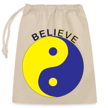 Believe - Closable cotton gift bag (25x30cm) - nature - Front