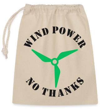 Énergie éolienne Non merci - Sac cadeau en coton avec cordon (25 x 30 cm) - nature - Devant