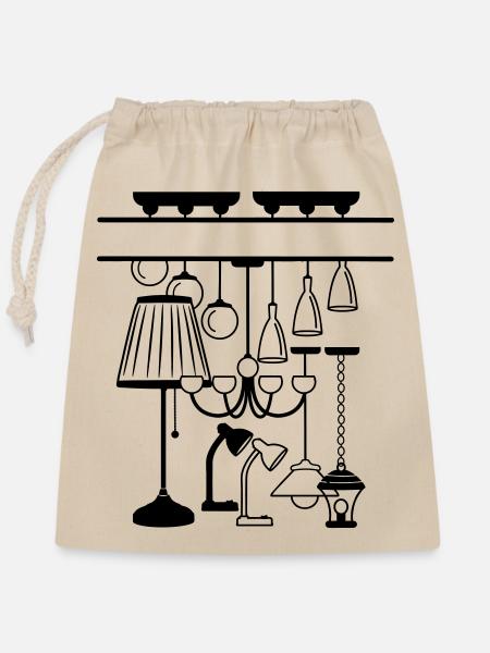 Logo für Haus oder Stimmungsbeleuchtung Shop - Verschließbarer Geschenkbeutel aus Baumwolle (25x30cm) - Natur