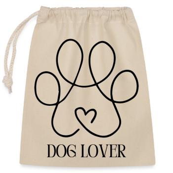 Dog Lover - Pfote - Verschließbarer Geschenkbeutel aus Baumwolle (25x30cm) - Natur - Vorne
