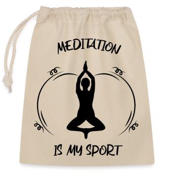Méditation - Sac cadeau en coton avec cordon (25 x 30 cm) - nature - Devant