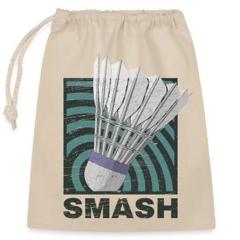 Badminton - Closable cotton gift bag (25x30cm) - nature - Front