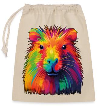 Capybara - Closable cotton gift bag (25x30cm) - nature - Front