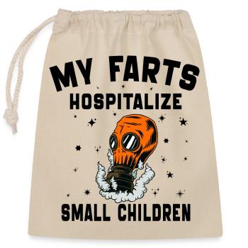 My Farts Hospitalize Small Children DAA Fart Jokes - Closable cotton gift bag (25x30cm) - nature - Front