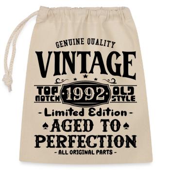 Iconic 1992 Birthday T-Shirt - Closable cotton gift bag (25x30cm) - nature - Front