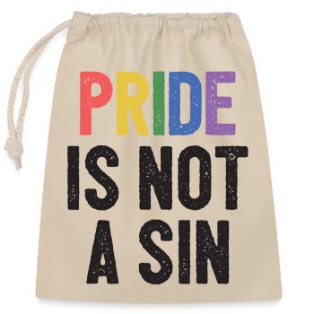 LGBTQ Pride Month - Pride ist keine Sünde - Verschließbarer Geschenkbeutel aus Baumwolle (25x30cm) - Natur - Vorne